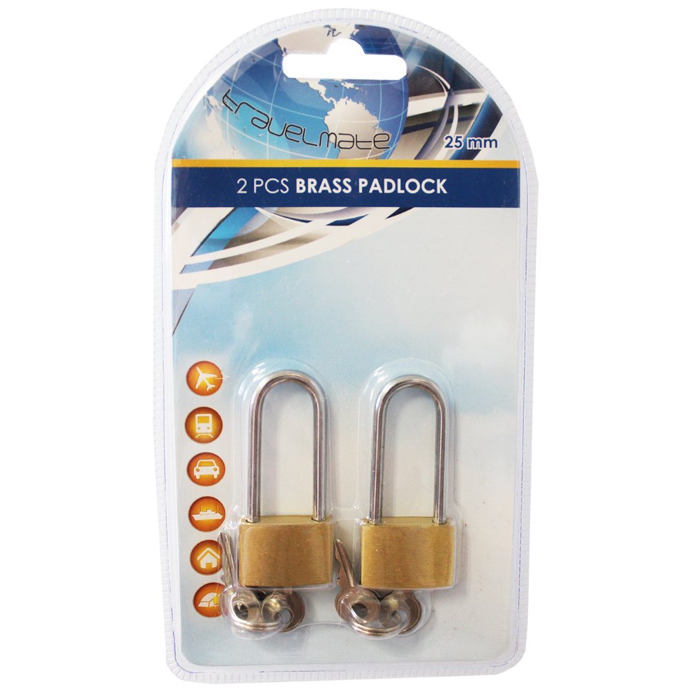 Basics Travel Padlock Brass 25mm 2pc