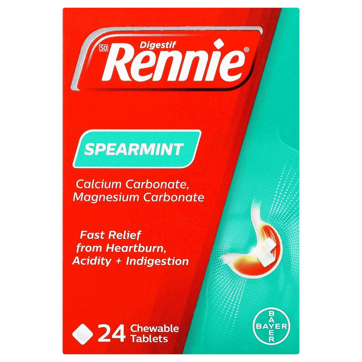Rennies Tabs 24 Peppermint Red