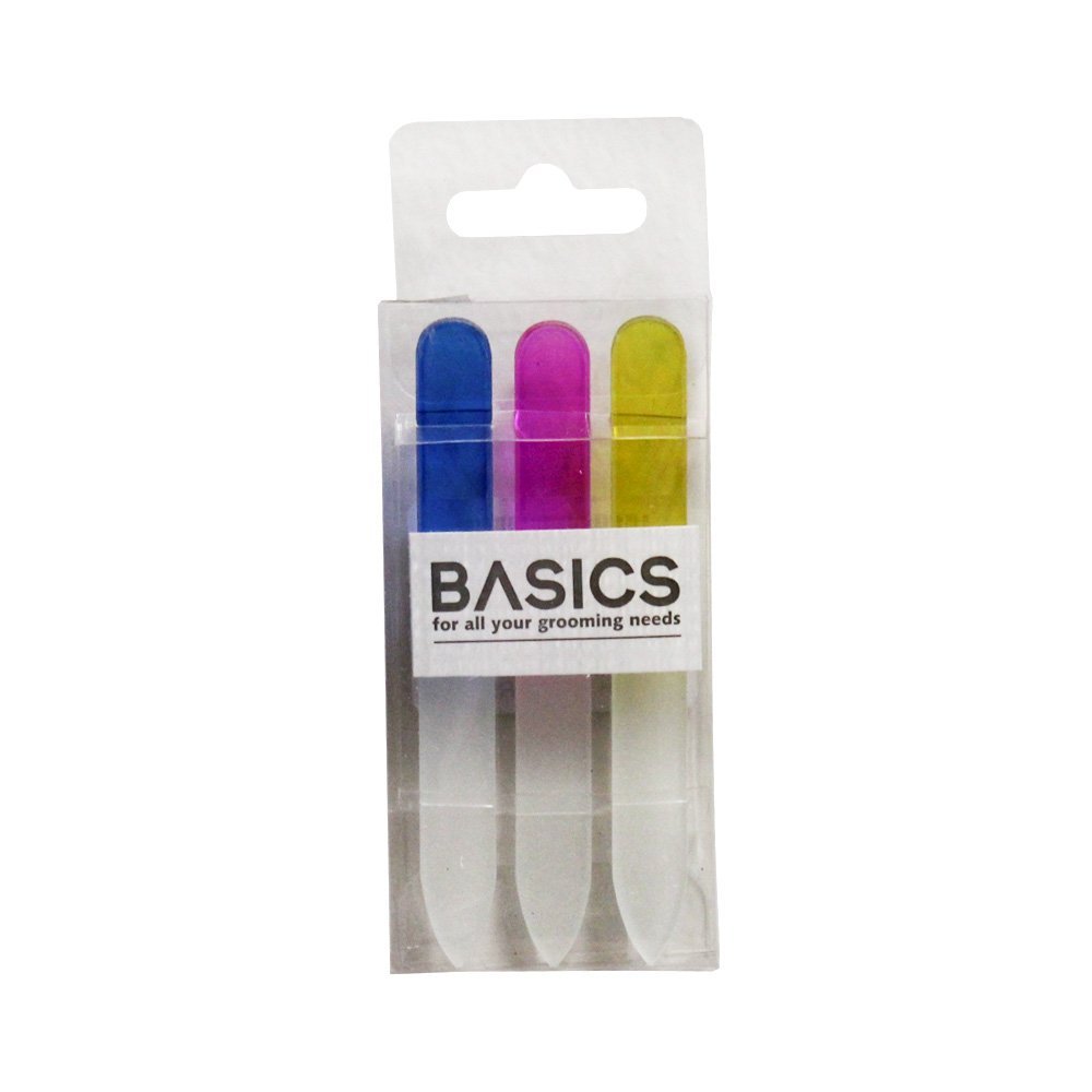 Basics Nail File Glass 3pcs In Pvc B