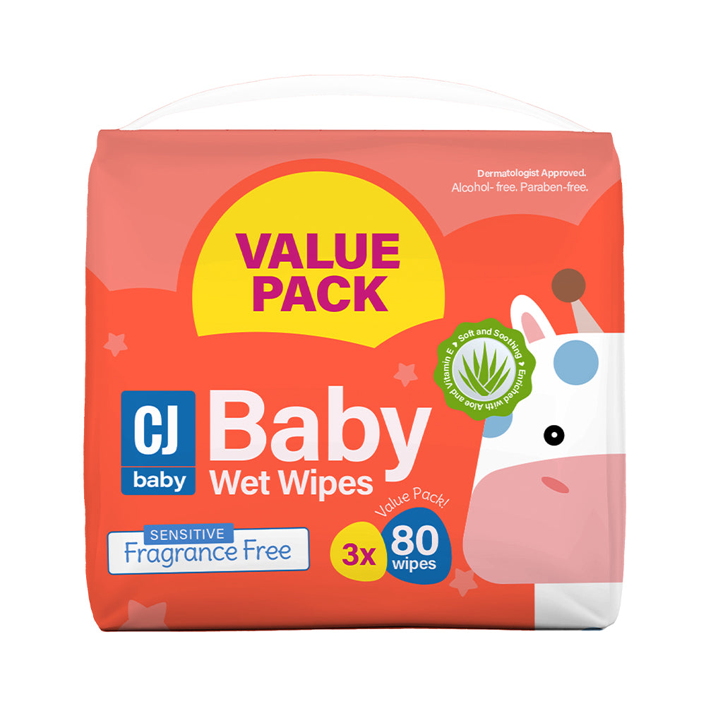 Cj Baby Wipes 3x80 Unscented