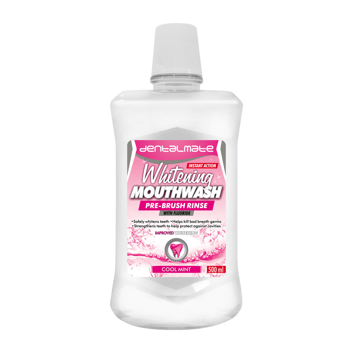 Dentalmate Mwash 500ml Wht Pre Brsh.