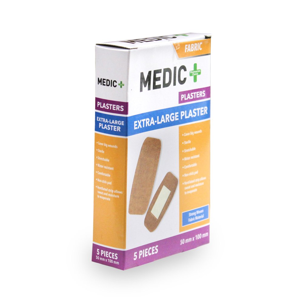 Medic Plaster Fabric 50x100mm Xlrg 5