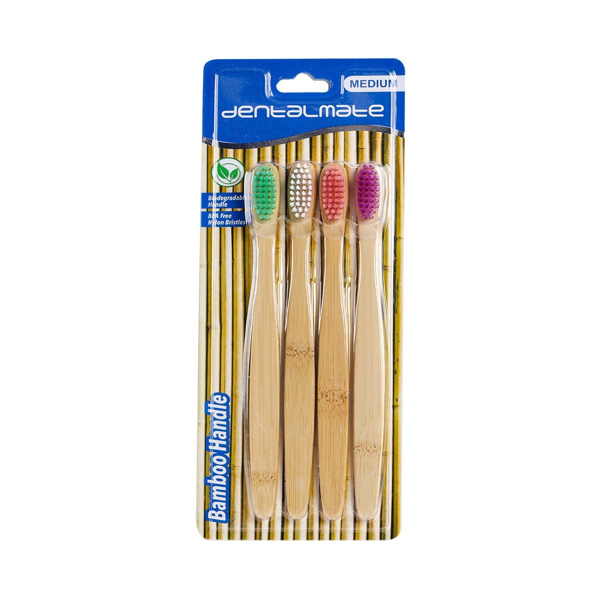 Dentalmate Tbrush Bamboo Handle Med