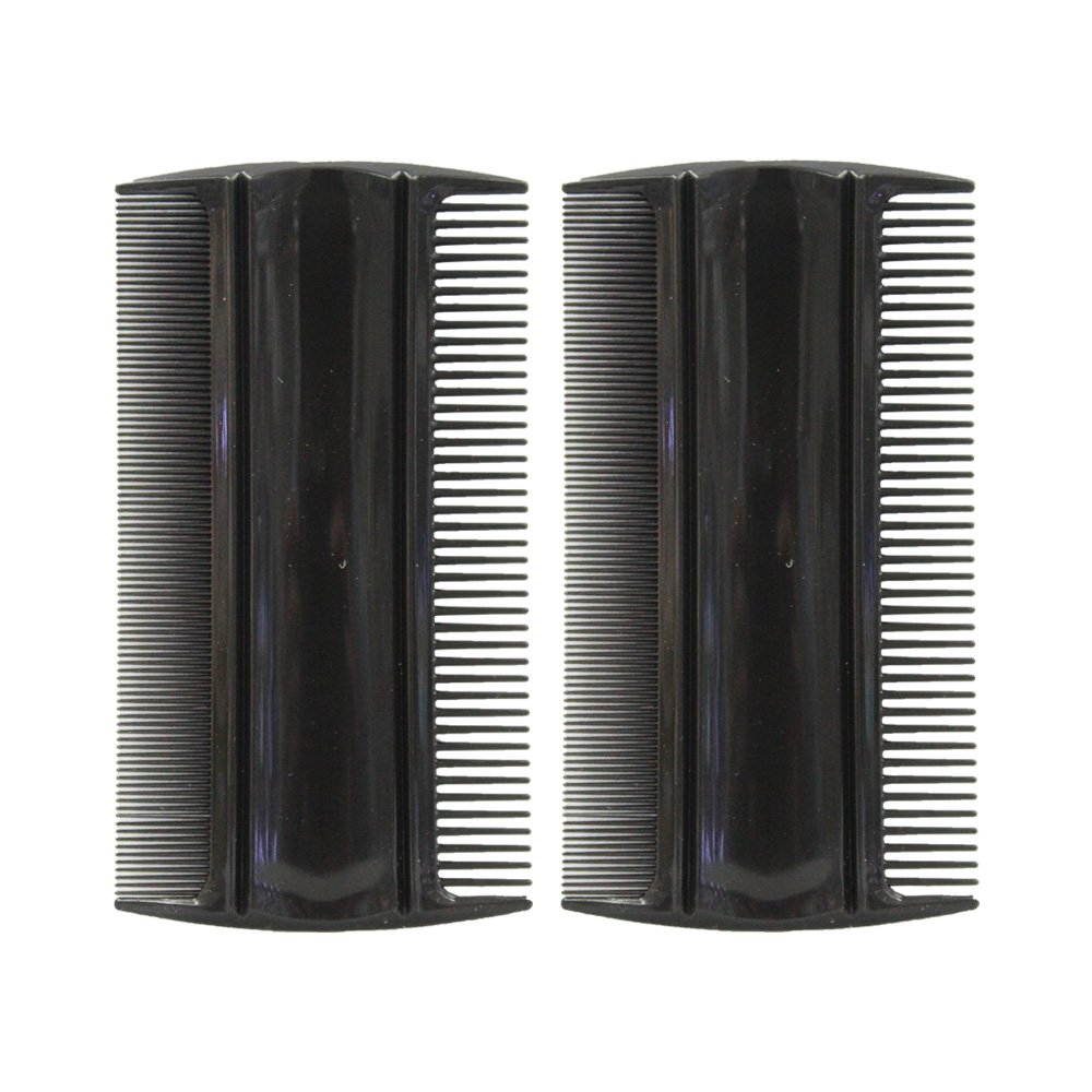 Basics Comb Lice 2 Pc Plastic Black