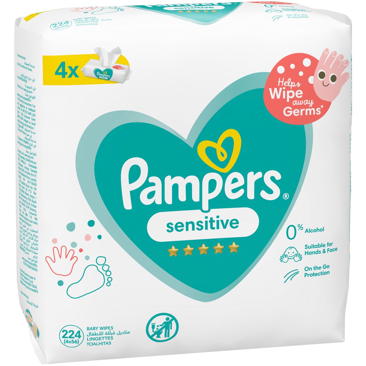 Pampers Bwipes Sensitive 4 - 4x56