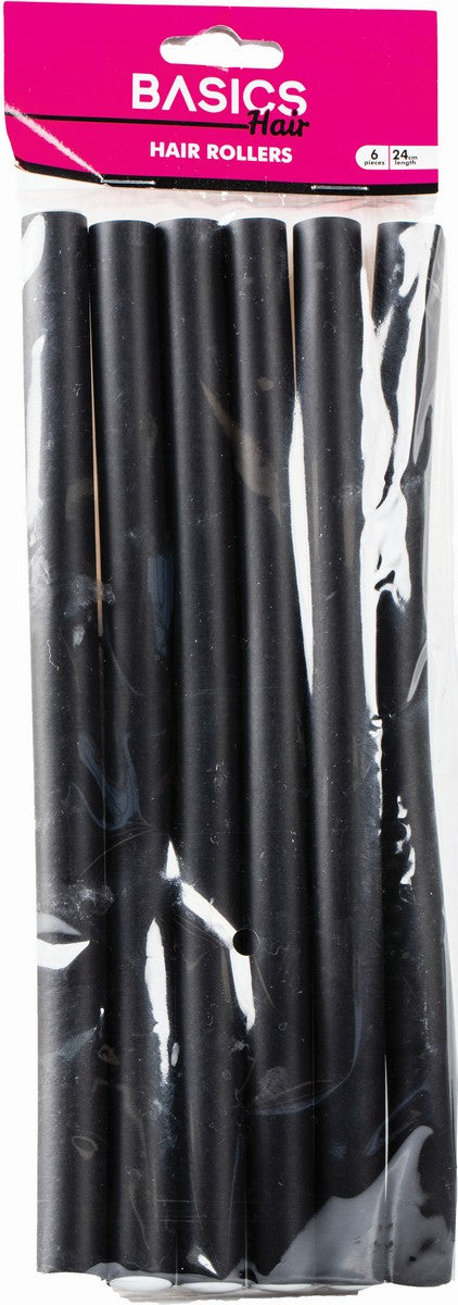 Basics Hair Roller Black 24cm 6pcs
