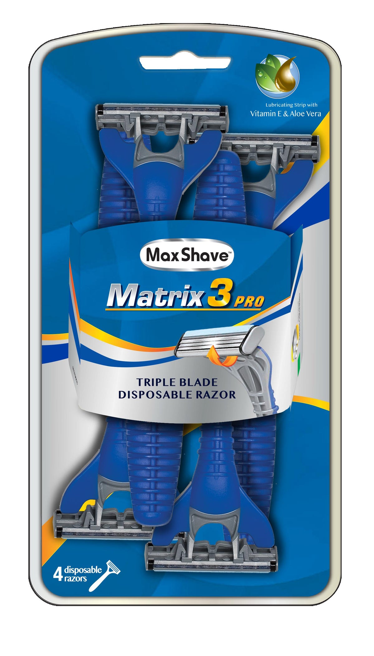Max Shave Men 3blade 4pc Disp Razor