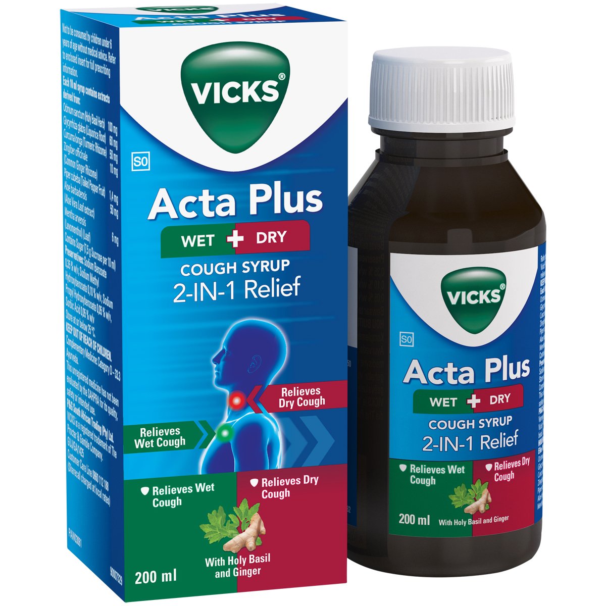 Vicks Acta Plus Wet And Dry 200ml