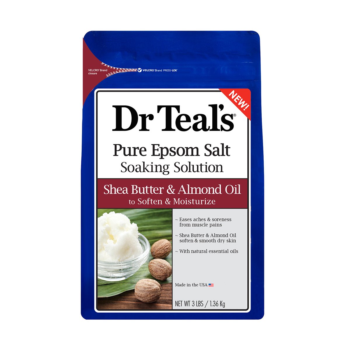 Dr Teals Epsom Salt 1.36kg S/B & Alm