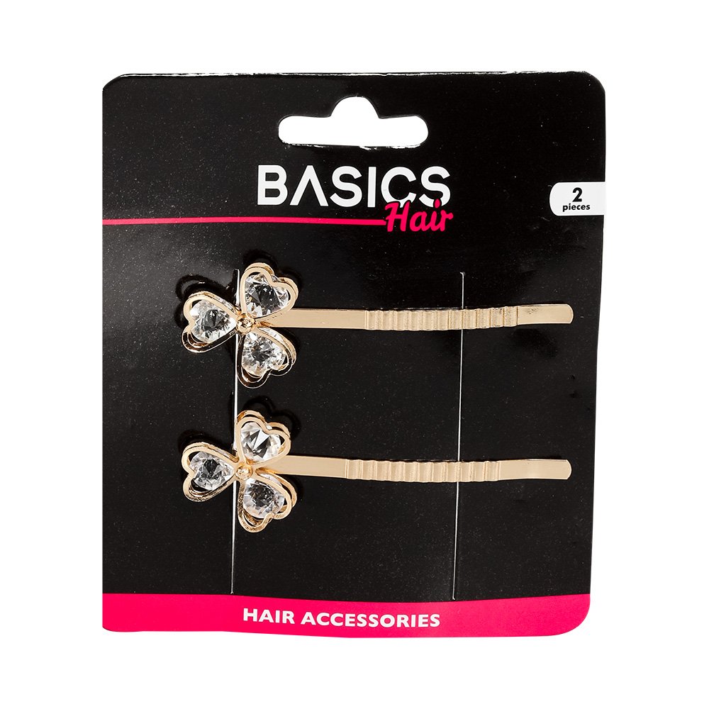 Basics Hair Clips Iron Flower Gold 2